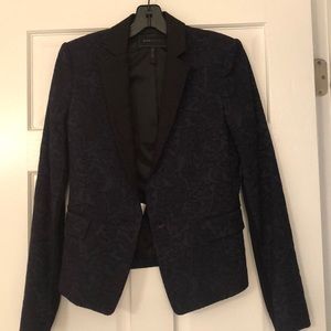 navy and black lace blazer